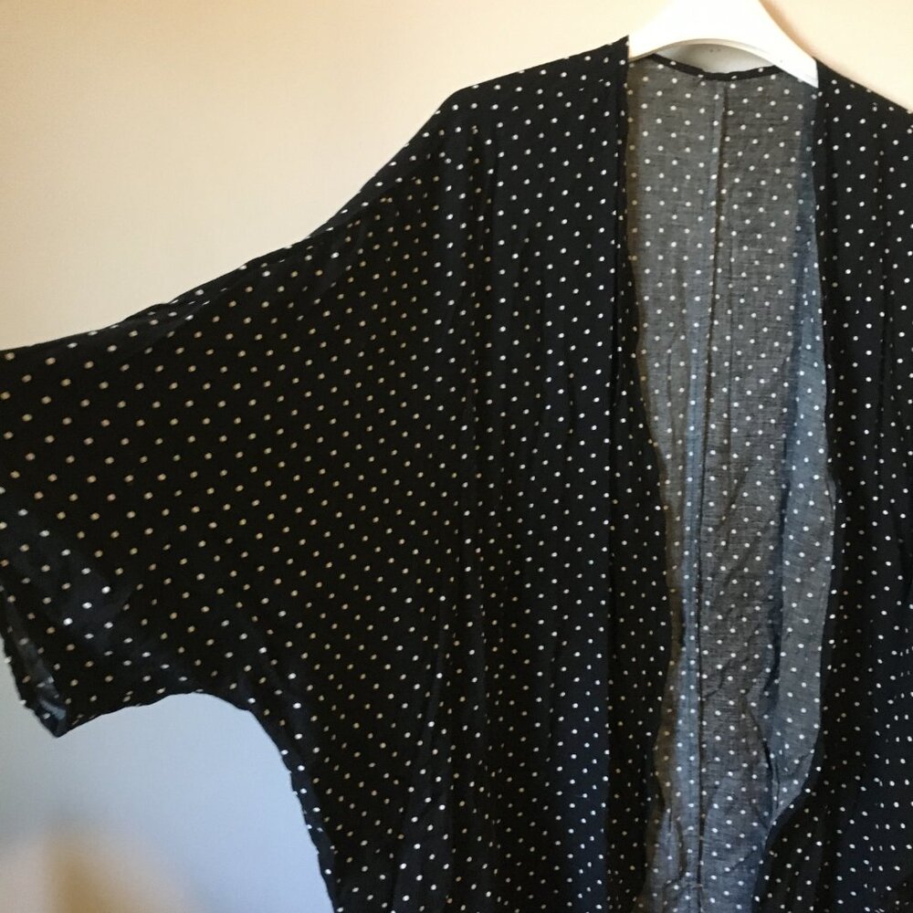 Ardene 100% Viscose Polka Dot Cocoon Kimono Cardigan Cover Up Medium M - Picture 3 of 14